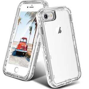 oribox case compatible with iphone se case 2022/2020, compatible with iphone 7 case, compatible with iphone 8 case, heavy duty shockproof anti-fall clear case
