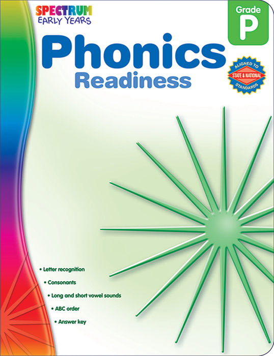 Spectrum, Phonics Readiness Workbook, Grade PK, Printable