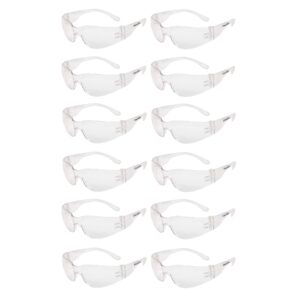 Clear Lens Protective Safety Glasses, Polycarbonate Impact Resistant Lens (Pack of 12) ANSI Z87+ Compliant