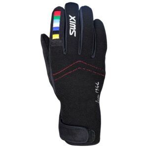 swix men’s winter sports snowboarding skiing warm soft universal gunde gloves, black, large