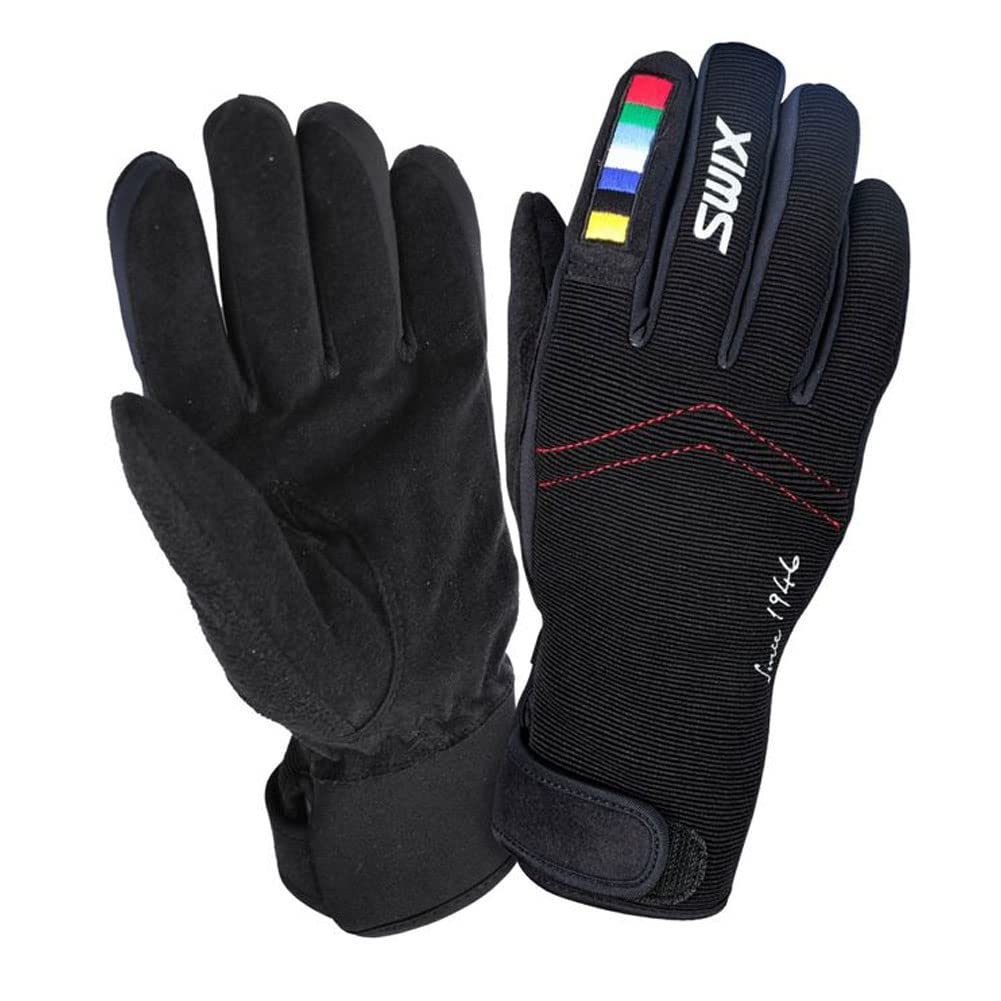 Swix Men’s Winter Sports Snowboarding Skiing Warm Soft Universal Gunde Gloves, Black, Small