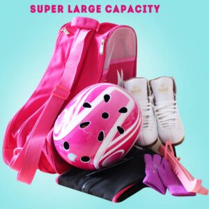 Ice Skate Bag Girls, Roller Skates Bag Inline Skate Bag Roller Ski Boot Bag, Women Figure Hockey Skate Bag Rollerskates Ice Skating Bags,Multiple Pockets for Ice Skate Protective Gears for Kids Adults