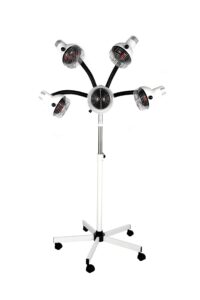 topbarber infrared lamp 5 red lights for hair salon hairdressing hair color processor & dryer with rolling base