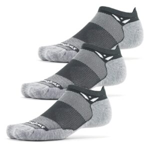 swiftwick- maxus zero tab (3 pairs) running & golf socks, maximum cushion (gray, x-large)