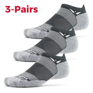 Swiftwick- MAXUS ZERO Tab (3 Pairs) Running & Golf Socks, Maximum Cushion (Gray, Large)