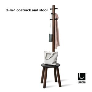 UMBRA PILLAR STOOL/COATRACK BLK/WAL