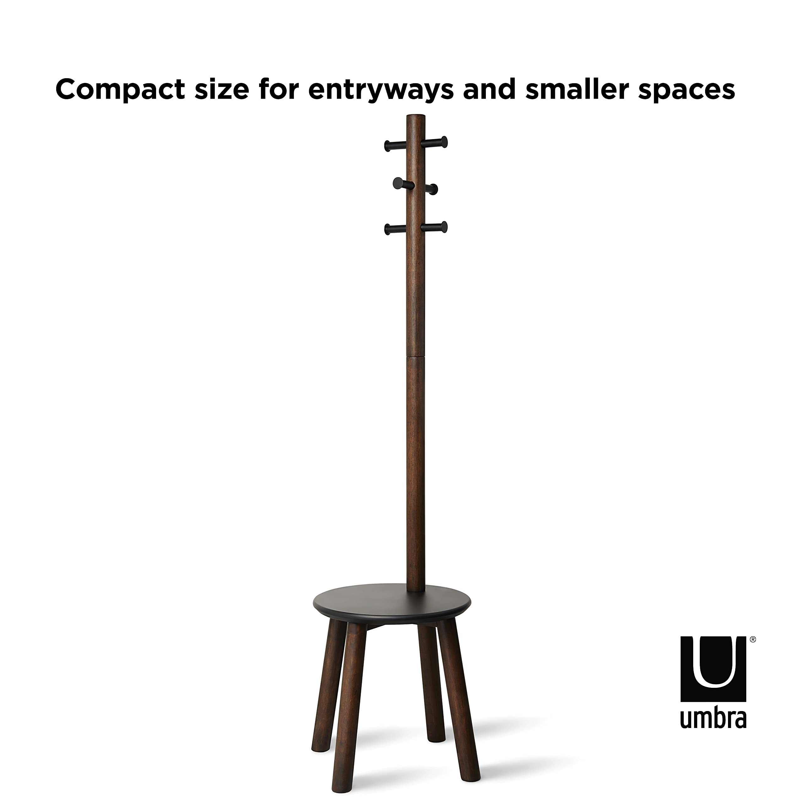 UMBRA PILLAR STOOL/COATRACK BLK/WAL