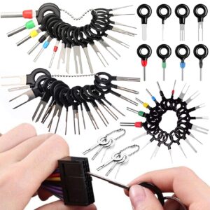 vignee 60pcs terminal removal tool kit,pins terminals puller repair tools for car pin extractor electrical wiring crimp connectors,key extractor depinning tool set