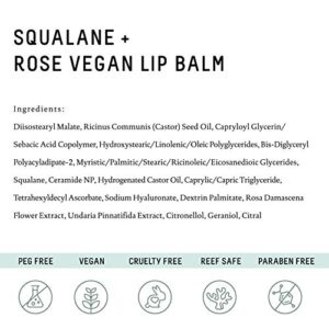 Biossance Squalane + Rose Vegan Lip Balm, 10g