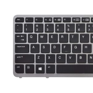 SUNMALL Laptop Keyboard Replacement with Backlit (Without Pointer) Compatible with HP EliteBook 840 G1 G2 / 850 G1 G2 / 745 G1 G2/HP ZBook 14 Series Laptop US Layout (with Silver Frame)