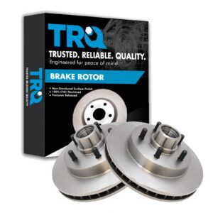 TRQ Front Disc Brake Rotor Pair Set for 1995-1999 C1500 Truck / 1996-2002 Express 1500 Van / 1996-2002 Savana 1500 Van / 1992-1999 Suburban C1500 / 1995-2000 Tahoe / 1995-1999 Yukon