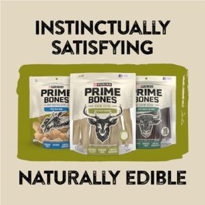 Prime Bones Purina Made in USA Facilities Limited Ingredient Natural Large Dog Treats, Chew Stick with Wild Venison - 6 ct. Pouch