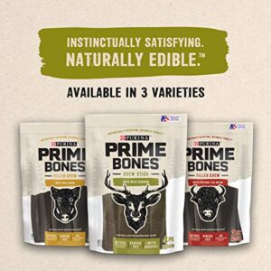 Prime Bones Purina Made in USA Facilities Limited Ingredient Natural Large Dog Treats, Chew Stick with Wild Venison - 6 ct. Pouch