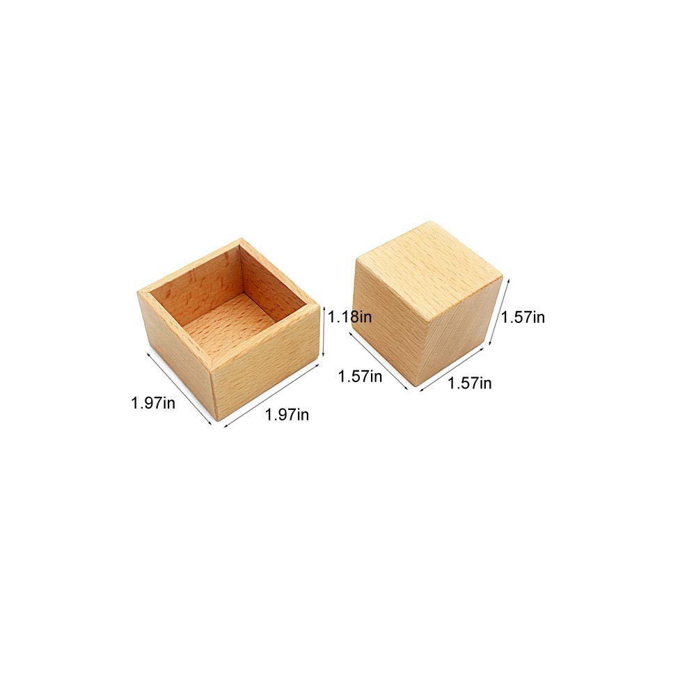 Montessori 3D Object Fitting Exercise Egg Ball with Cup Cube with Box Baby Basic Life Skill Practice Toy Montessori Material Sensorial Toy for Toddler Early Educational Material Preschool Learning Toy