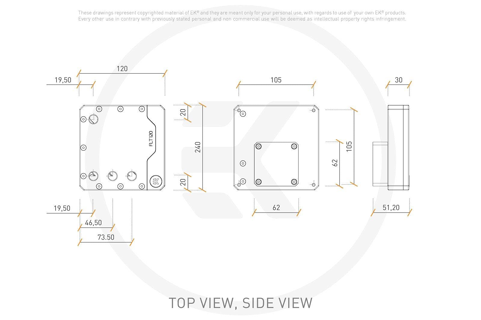 EKWB EK-Quantum Kinetic FLT 120 Pump/Reservoir Combo, DDC PWM, D-RGB, Plexi