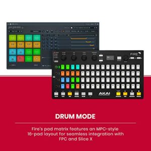 AKAI Professional Fire (Controller Only) – USB MIDI Controller for FL Studio with 64 pad RGB Clip / Drum Pad Matrix