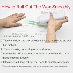 iMeshbean® Wax Heater Roller Depilatory Roll on Wax Warmer Cartridge Strips Portable Hair Removal Waxing Machine Kit for Men and Women (Aloe+ Honey)