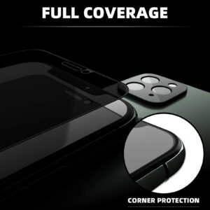 XYYZYZ Privacy Screen Protector for iphone Xs Max and 11 Pro Max 6.5 Inch Full Coverage Dark Anti Spy Tempered Glass with Installation Frame 9H Hardness Scratch Proof【2 Pack】-Black