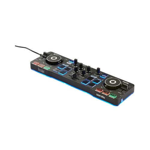 Hercules DJControl Starlight Pocket USB DJ Controller Bundle with Headphones and 4-Port USB 3.0 Hub (3 Items)