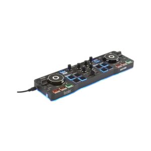 Hercules DJControl Starlight Pocket USB DJ Controller Bundle with Headphones and 4-Port USB 3.0 Hub (3 Items)