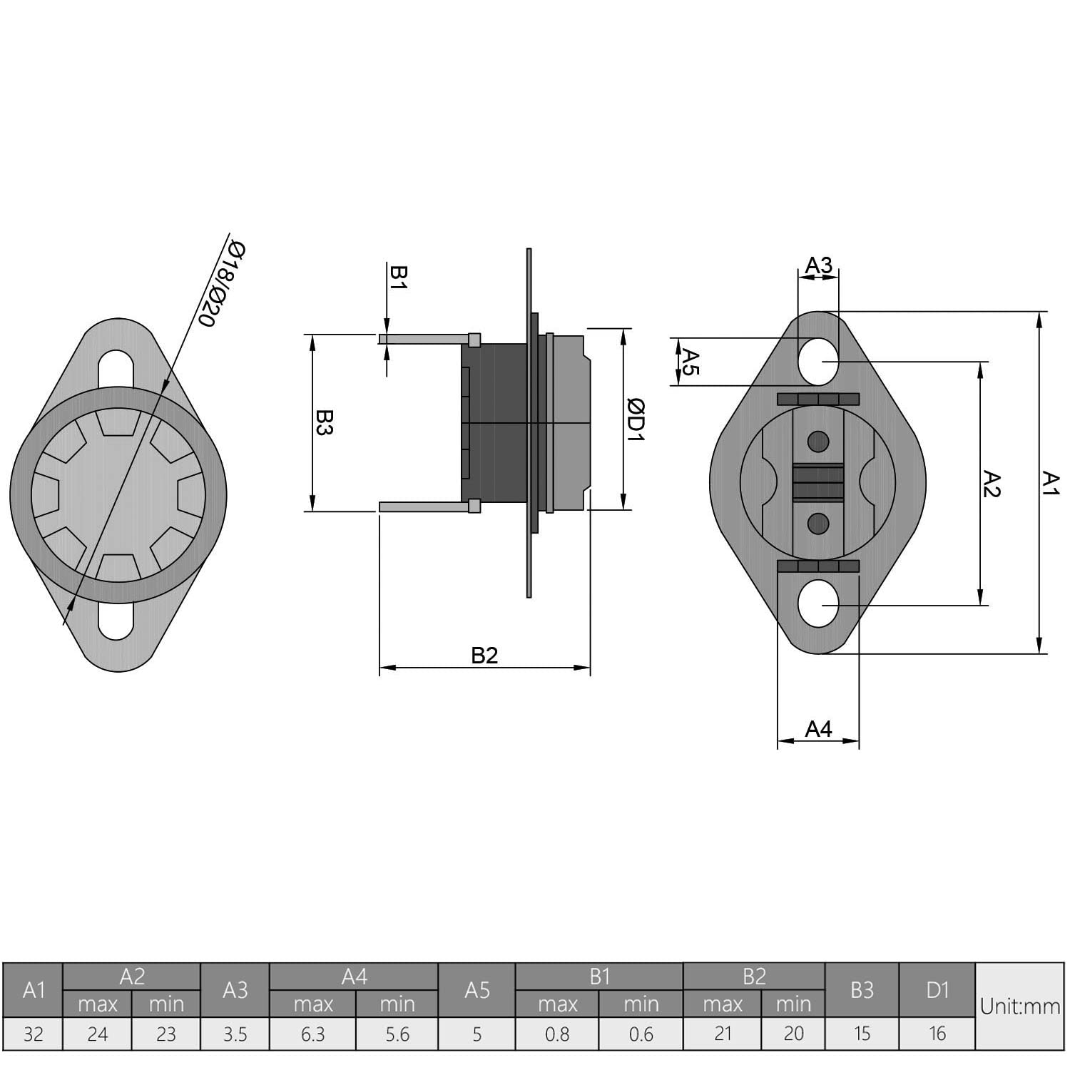 Fielect 5Pcs KSD301 Thermostat 145°C/293°F Normally Closed N.C Snap Disc Limit Control Switch Microwave Thermostat Thermal Switch