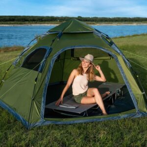 Moon Lence Instant Pop Up Tent Family Camping Tent 4-5 Person Portable Tent Automatic Tent Waterproof Windproof for Camping Hiking Mountaineering