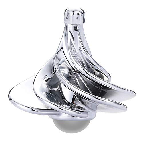 Mini Spinning Top Gyro Desktop Toys for Kid Adults with Anxiety Autism and Stress Relief (Silver)