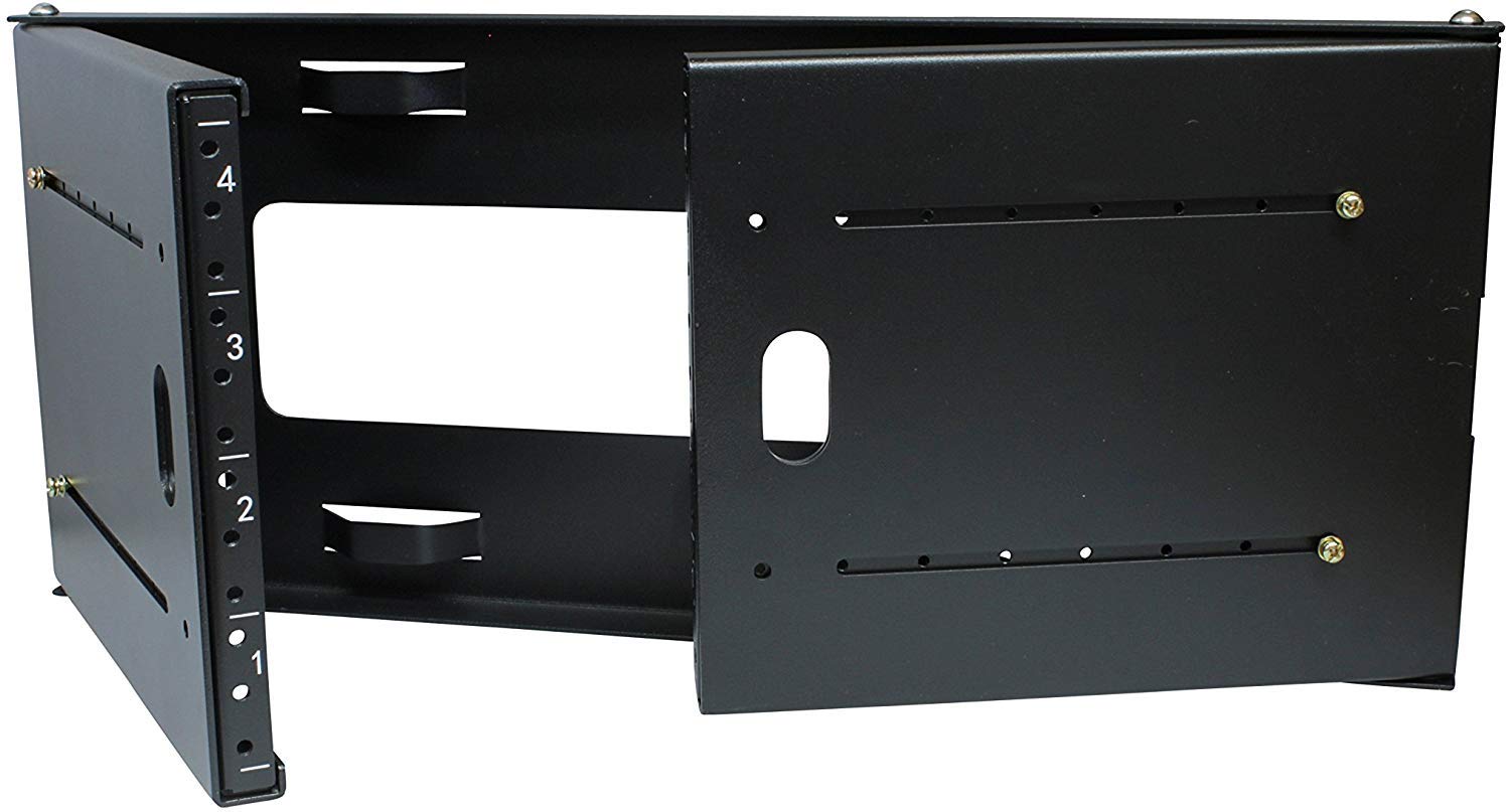 Ares Vision 19 Inch Wide 4U Heavy Duty Steel Extendable Wall Mount Bracket Rack for Network Equipment (4U)