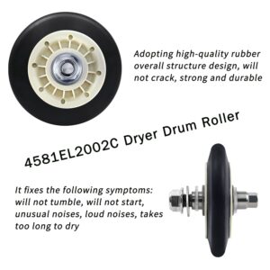 Upgraded Dryer Repair Kit dryer roller kit for LG Kenmore Dryers Includes 4581EL2002C Dryer Drum Roller Assembly 4400EL2001A Dryer Belt and 4561EL3002A Dryer Idler Pulley, Pictures 6, 7 are Fit Models