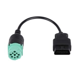 9 pin adapter, j1939 9 pin to 16 pin obd2 truck diagnostic adapter 9 pin deutsch connector for cummins engine