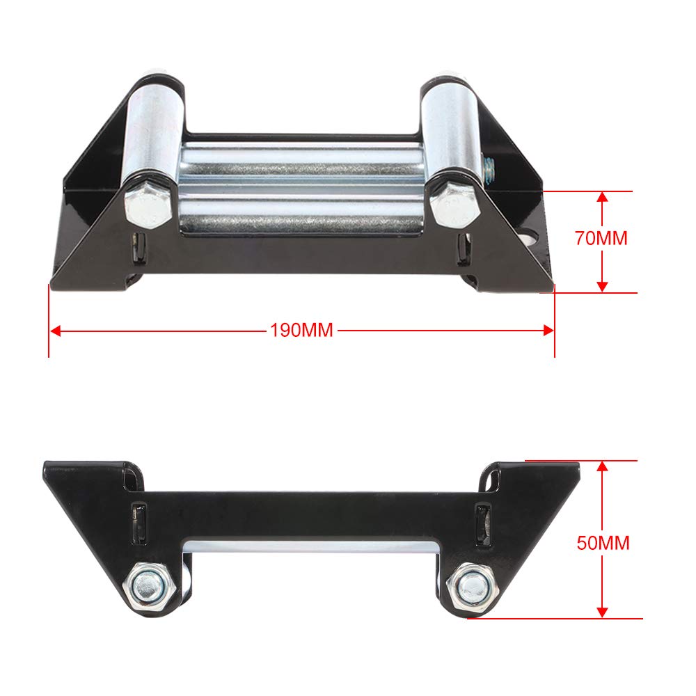 LSAILON ATV Winch Roller Fairlead 4500 LBs 6 Universal 4-Way Roller Cable Guide for Trucks RVs for Pickups for Jeep s UTV Off-Road Vehicles