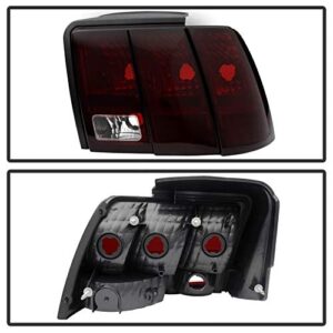 ACANII - For 1999-2004 Ford Mustang Red Smoked Tail Lights Brake Lamps 99-04 Pair Set Replacement Driver+Passenger Side