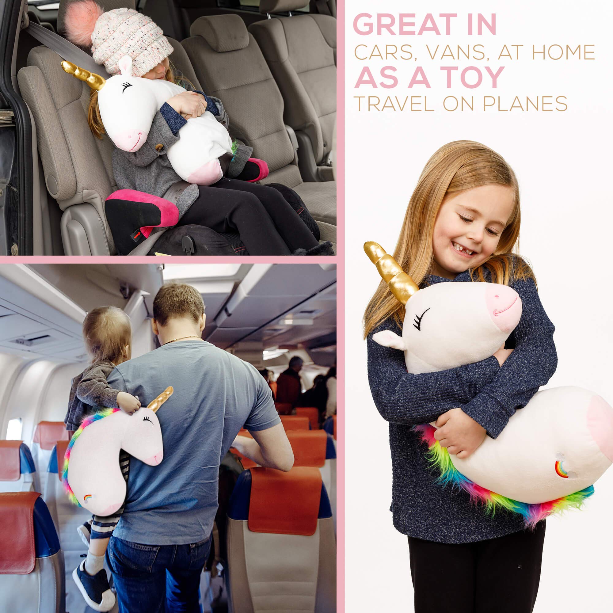 XDEMODA Seatbelt Pillow for Kids Travel - Dinosaur Seat Belt Cover & Cushion Pillow. Child Car Stuffed Plush Animal Travel Pillow. Safety Belt