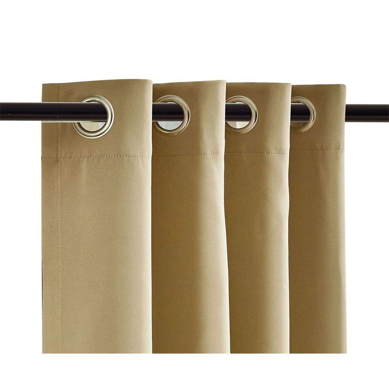 Blackout Room Divider Curtain Panel Privacy Partition Heavyweight Premium Fabric Thermal Insulated Grommet Top 120" Wide X 96" Tall Cappuccino Color