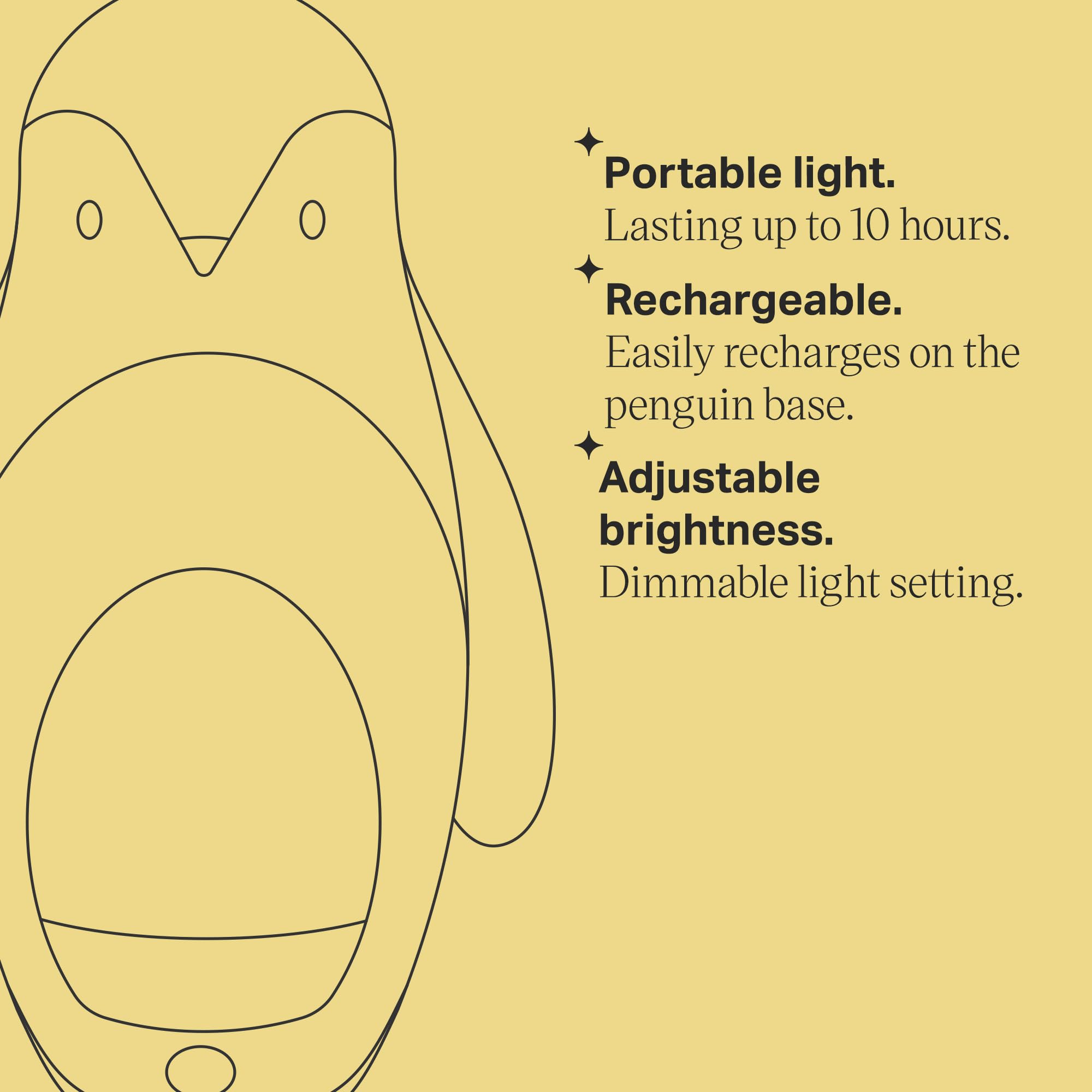 Tommee Tippee Penguin 2 in 1 Portable Nursery Night Light, White