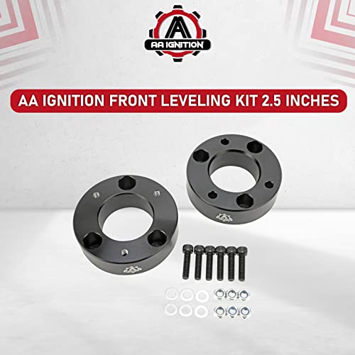 Front Leveling Kit 2.5" Inches - Fits 2004-2018 Ford F-150 Pickup Truck 2WD, 4 Wheel Drive 4WD, 4x4 - Front Strut Spacers Lift 2 1/2 Inch - Forged Aircraft Aluminum Billet Construction