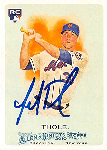 Josh Thole autographed baseball card (New York Mets) 2010 Topps Allen Ginters #295 Rookie - Baseball Slabbed Autographed Cards