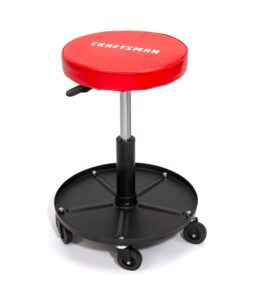 craftsman cmxzsaj93382 adjustable height rolling creeper stool with storage tray