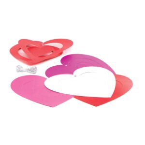 Baker Ross AT541 Heart Spiral Ornaments - Pack of 12, Creative Valentine's Day Art and Craft Supplies for Kids to Make and Decorate