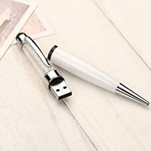 ProductsForYou 3 in 1 Crystal USB Pen with Stylus, Writing Ballpoint Pen with 8GB Hidden USB Flash Drive, Travel and Business Gift for Men and Women, Stylus Pen Compatible with iPad, Tablets, iPhone