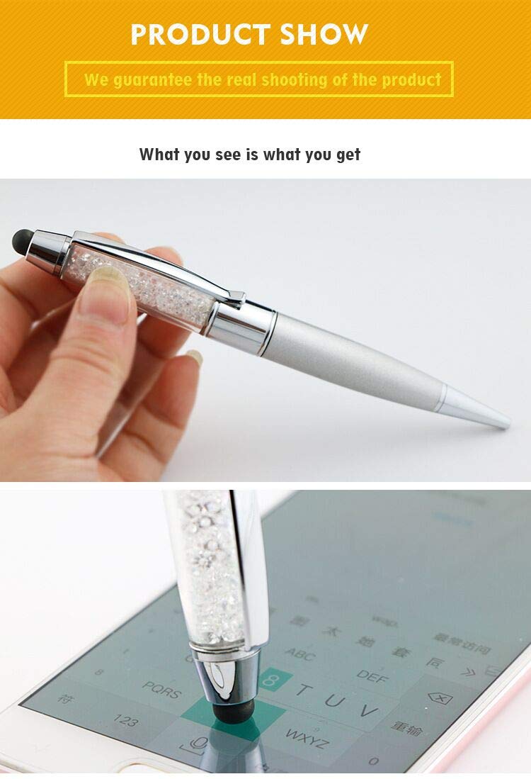 ProductsForYou 3 in 1 Crystal USB Pen with Stylus, Writing Ballpoint Pen with 8GB Hidden USB Flash Drive, Travel and Business Gift for Men and Women, Stylus Pen Compatible with iPad, Tablets, iPhone