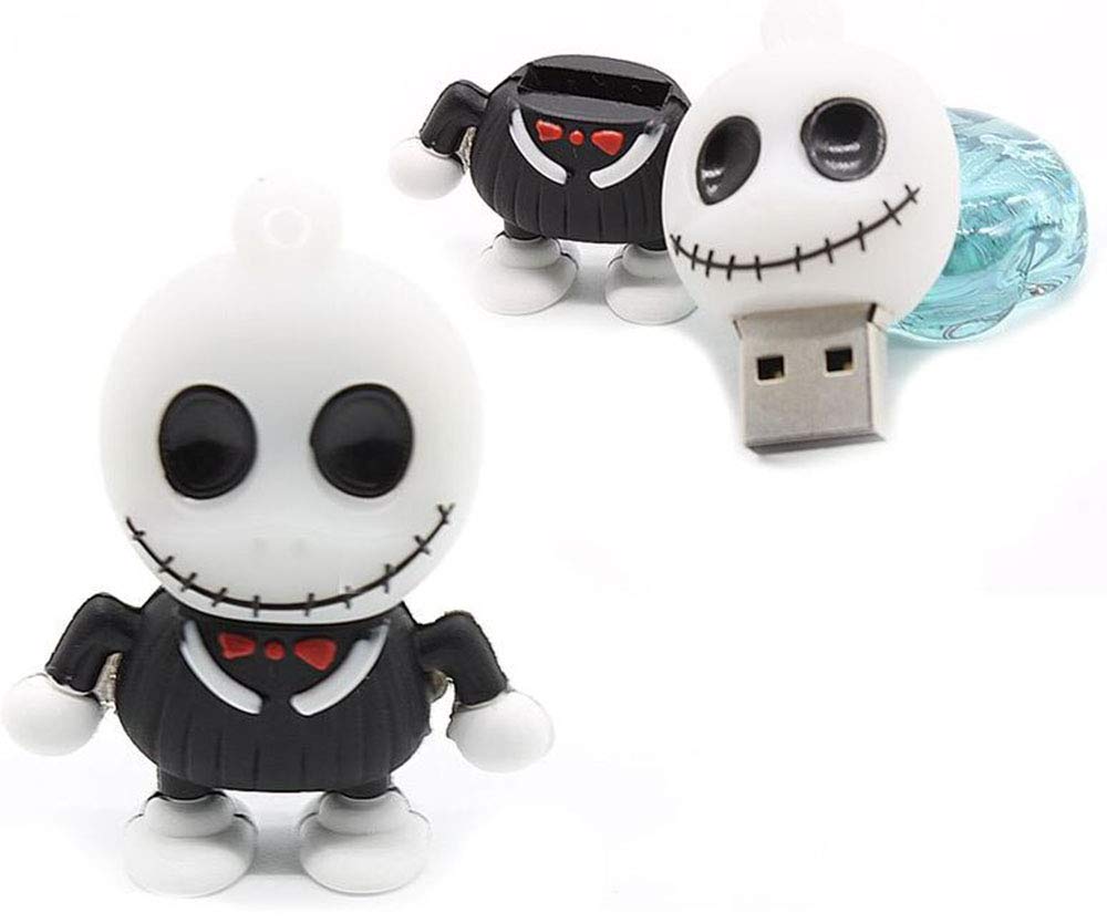 2.0 Jack Skellington Skeleton 16GB USB External Hard Drive Flash Thumb Drive Storage Device Cute Novelty Memory Stick U Disk Cartoon