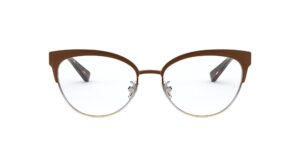 coach hc5108 prescription eyewear frames, brown silver gold gradient/demo lens, 54 mm