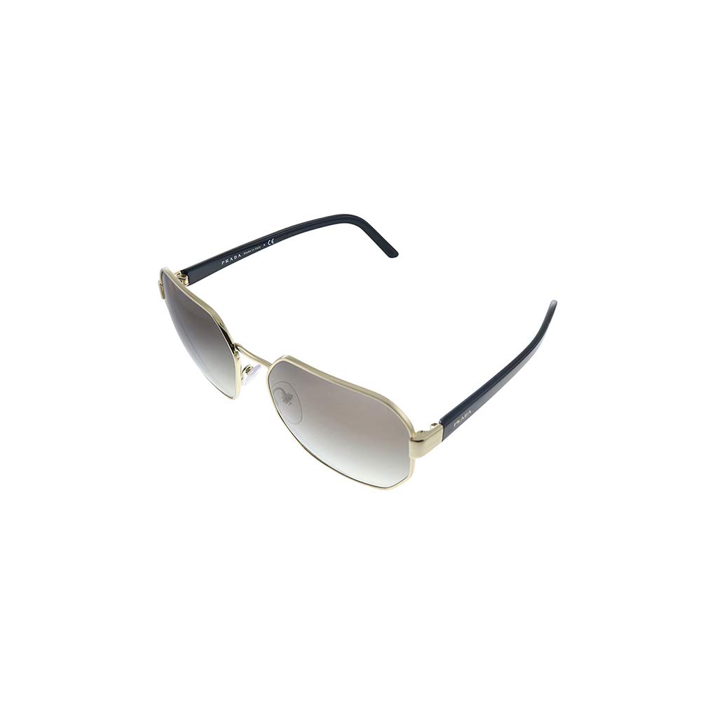 Prada PR 54XS ZVN5O0 Gold Metal Rectangle Sunglasses Grey Gradient Lens