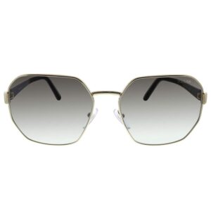 Prada PR 54XS ZVN5O0 Gold Metal Rectangle Sunglasses Grey Gradient Lens