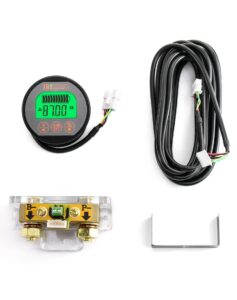 qwork battery monitor voltmeter ammeter, voltage range 8v-80v and up to 500a, voltage current meter with 13 ft custom cable