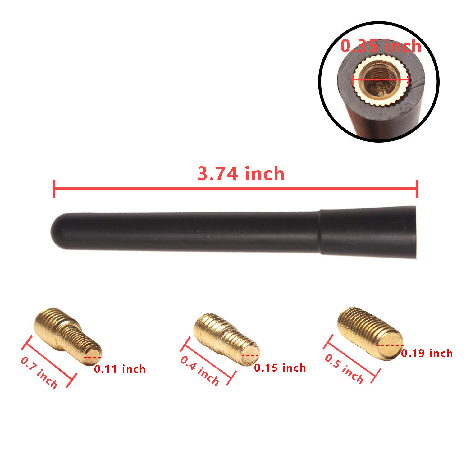 Beneges 4 Inch Stubby Replacement Antenna Compatible with 1982-2011 Ford Ranger, Optimized FM/AM Reception.