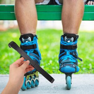LIOOBO 2 Set Replacement Inline Skate Strap Skating Shoes Energy Strap Skate Strap Buckles Screws for Men Women Kids