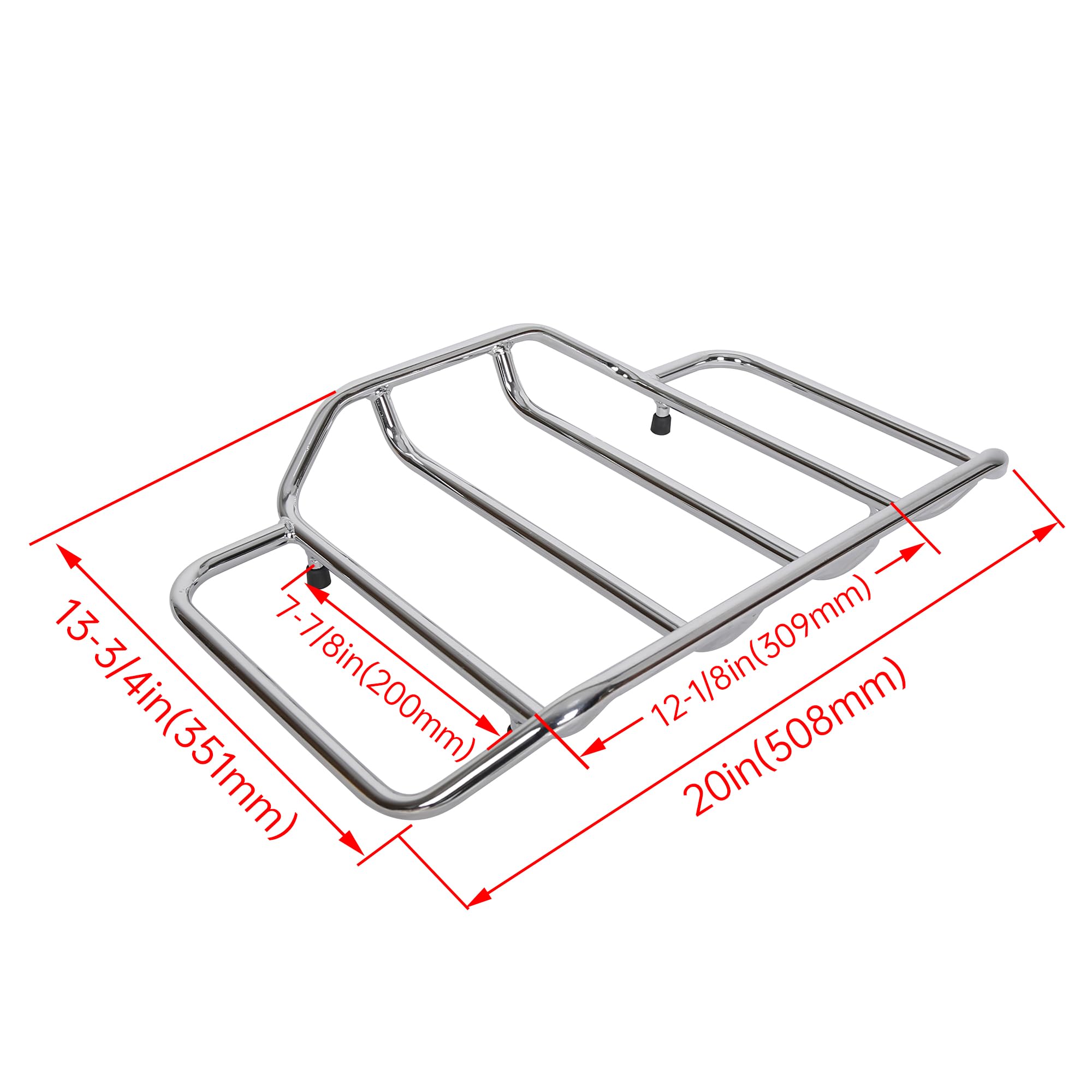 ECOTRIC Chrome Motorcycles Trunk Luggage Rack Rail for 1984-2023 Harley Touring Road King Street Glide Road Glide (Replaces # 53665-87)