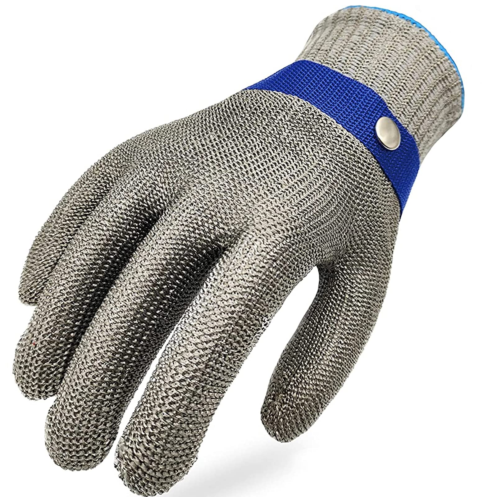 TS 2.0 ANSI A9 Cut Resistant Glove Stainless Steel Mesh Metal Wire Glove Durable Rustproof Reliable Cutting Glove for Meat Processing, Food Cutting (Medium）